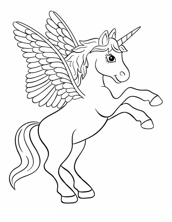 Desenho de Unicórnio para Colorir Grátis