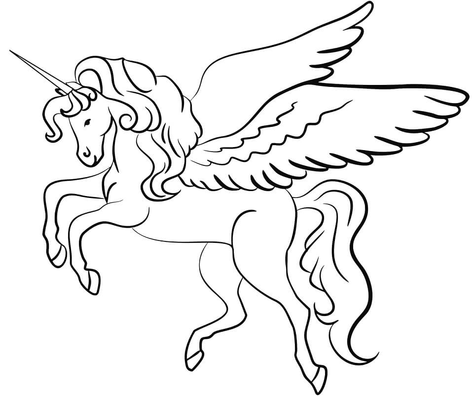 Desenho de Unicórnio para Colorir Gratuito