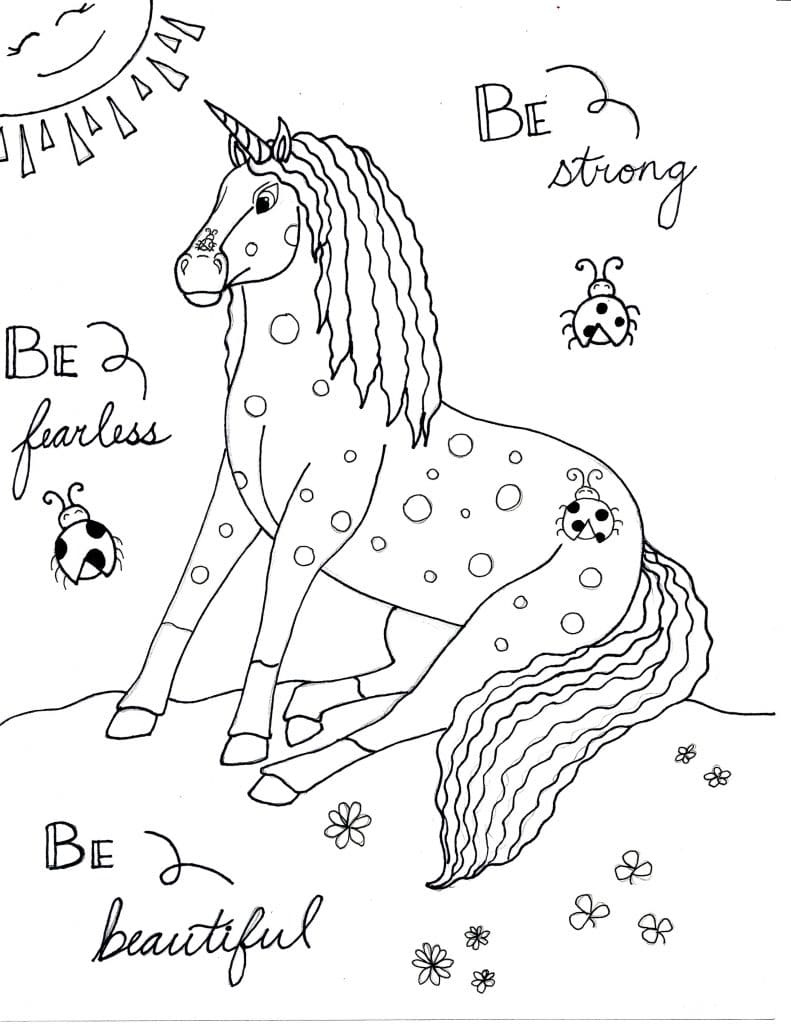 Desenho de Unicórnio para Colorir Pdf