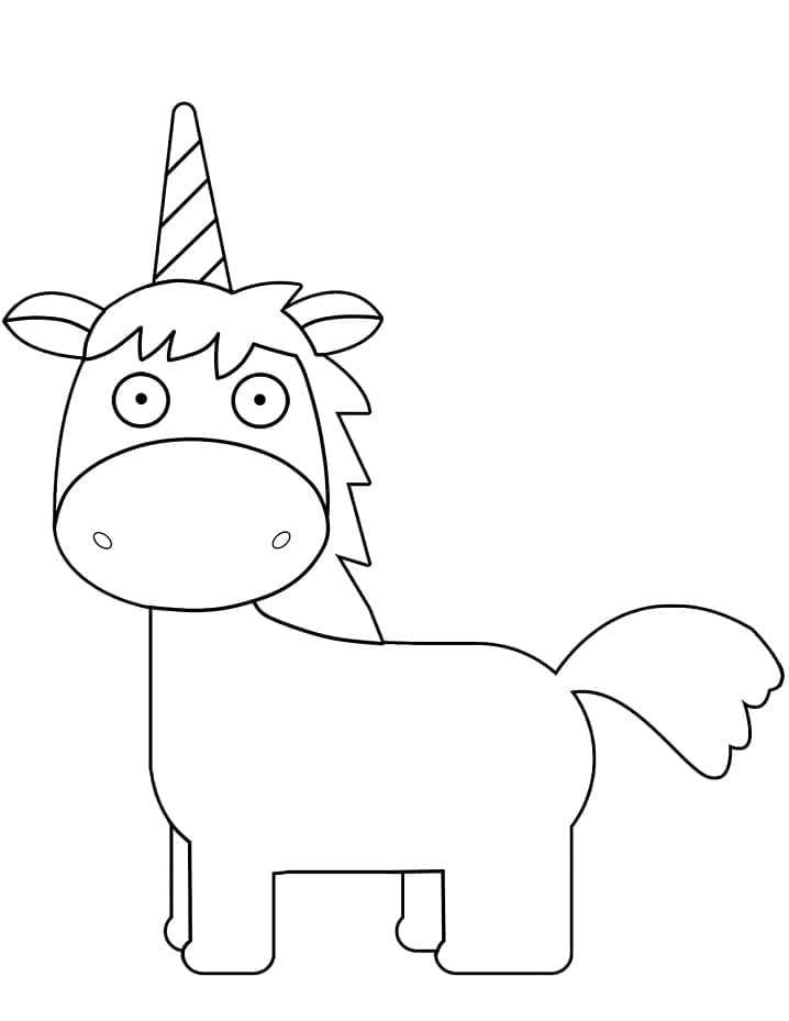Desenho de Unicórnio para Pintar Fácil