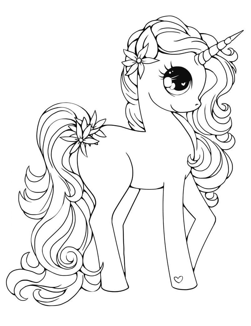 Desenho de Unicórnio Voando para Imprimir