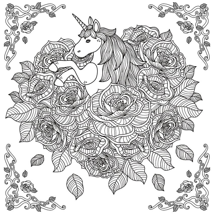 Desenho Mandala de Unicórnio para Colorir
