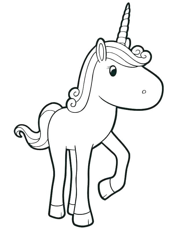 Desenho para Pintar de Unicórnio Simples