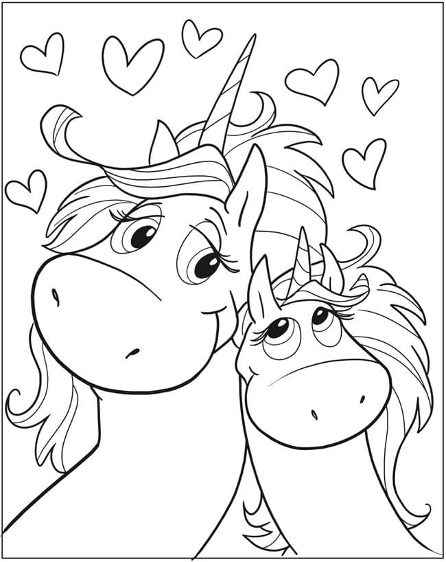 Desenho Unicórnios para Colorir