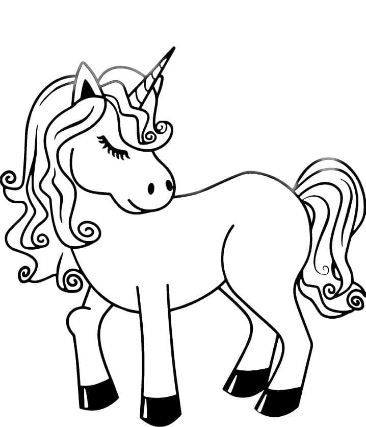 Imagem Kawaii de Unicórnio para Pintar