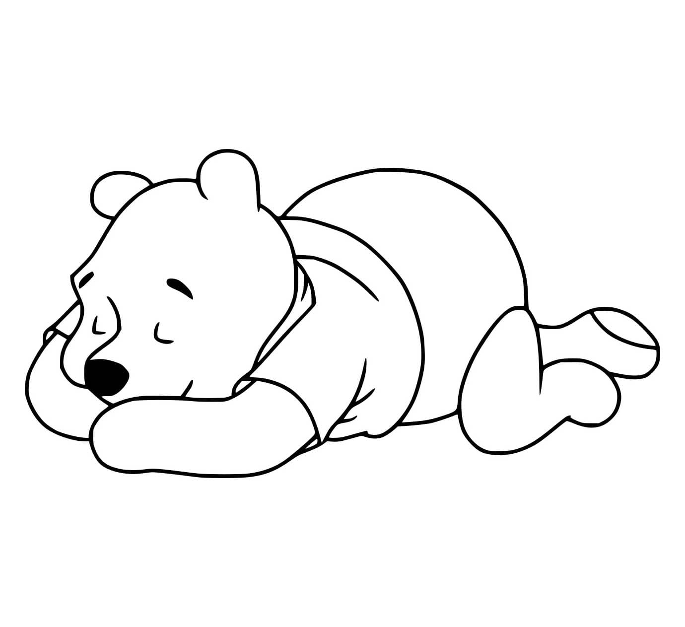 Desenho de Pooh Dormindo para Colorir