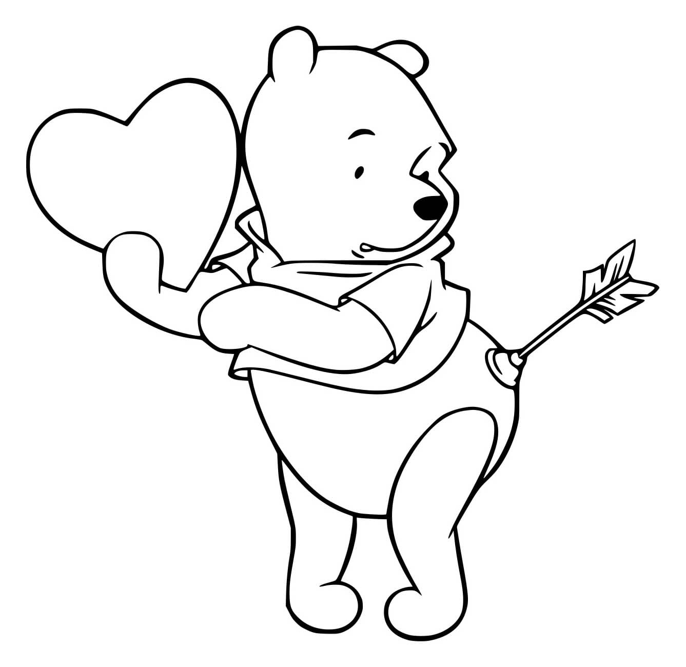 Desenho de Pooh Foi Baleada para Colorir