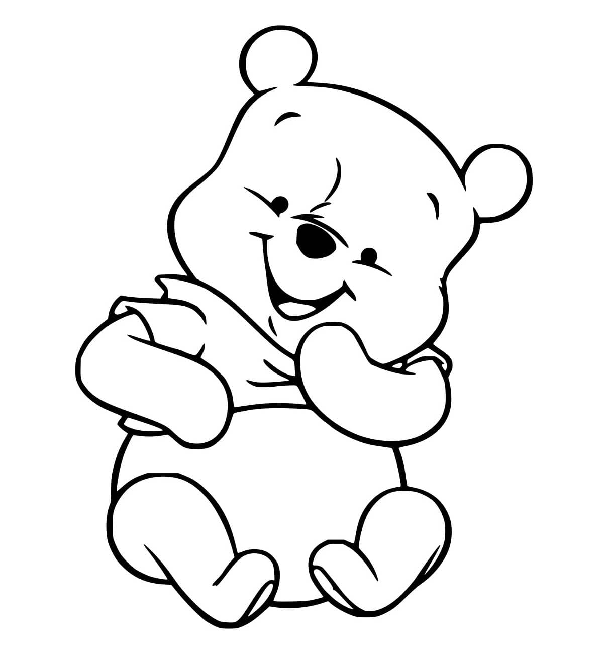 Desenho de Bebê Fofo Pooh para Colorir