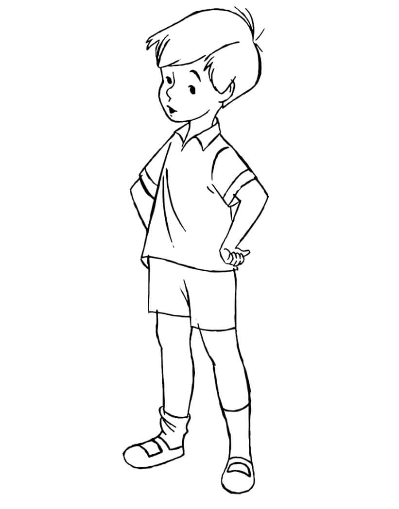 Desenho de Christopher Robin para Colorir