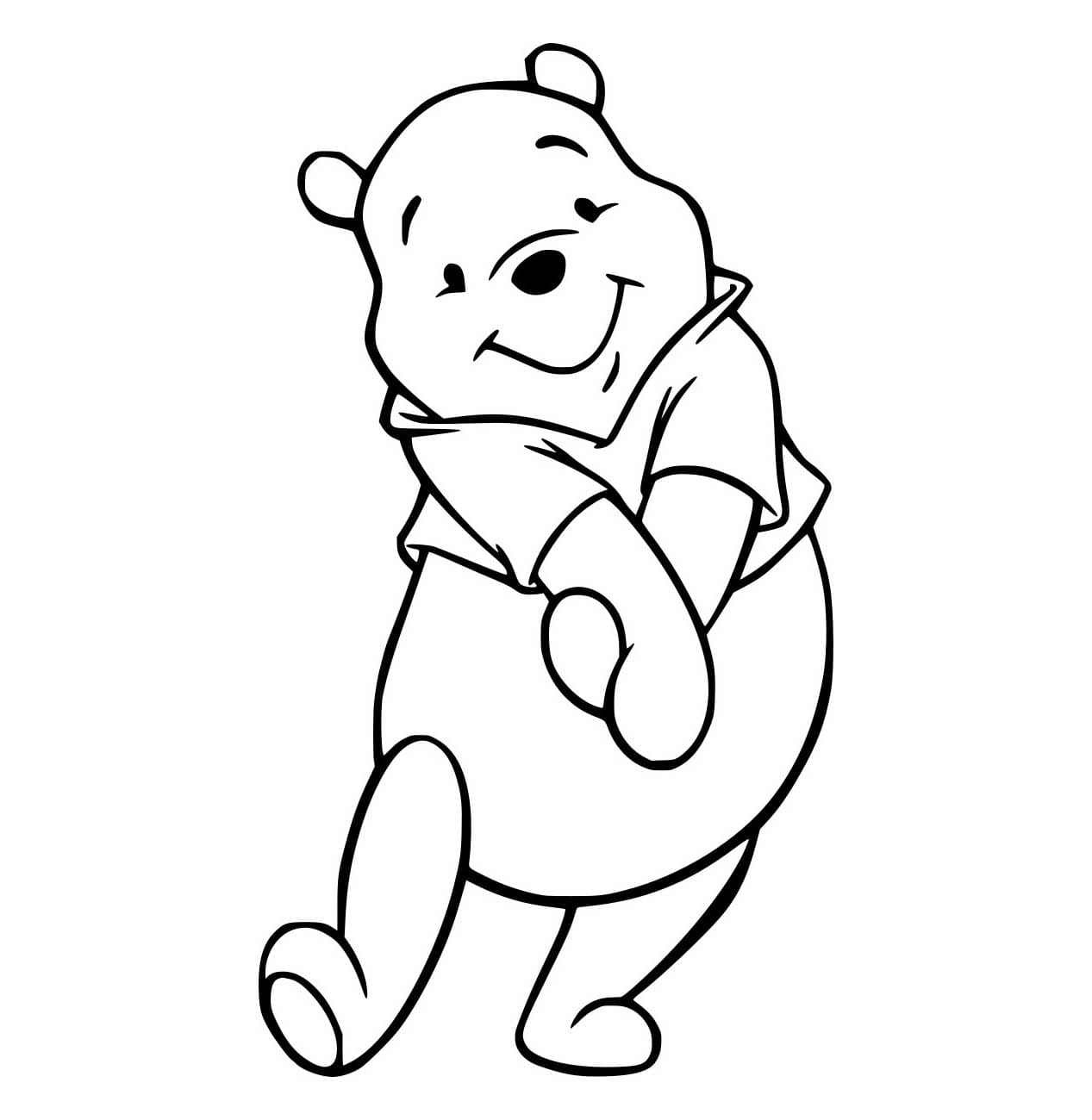 Desenho de Pooh Tímida para Colorir