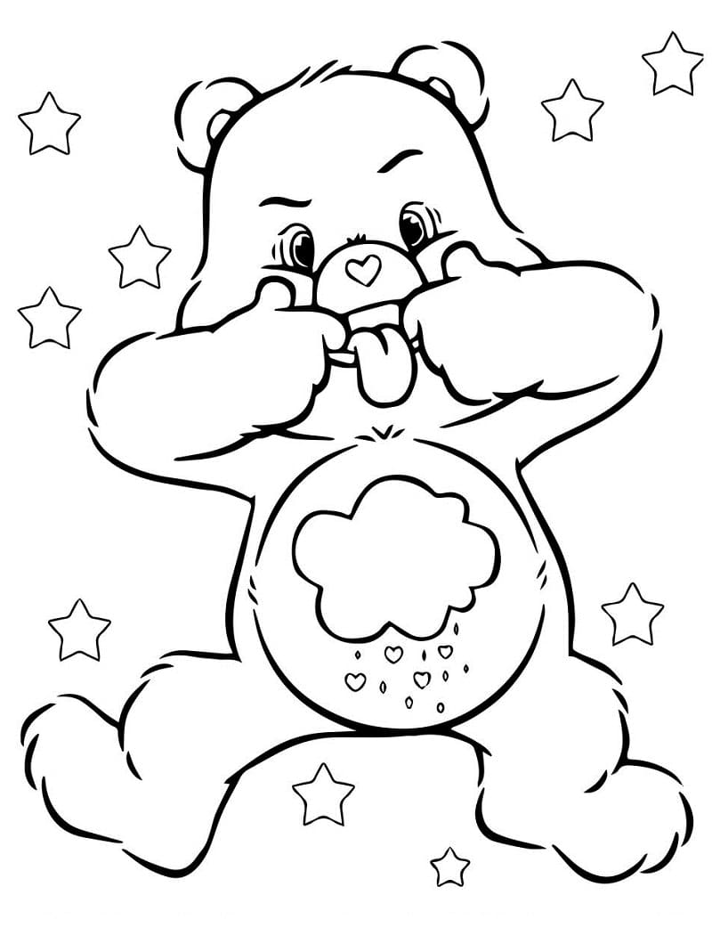 Desenho de Ursinhos Carinhosos Atividade Infantil para Colorir com Lápis de Cor