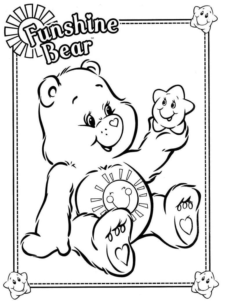 Desenho de Ursinhos Carinhosos Atividade para Colorir e Pintar