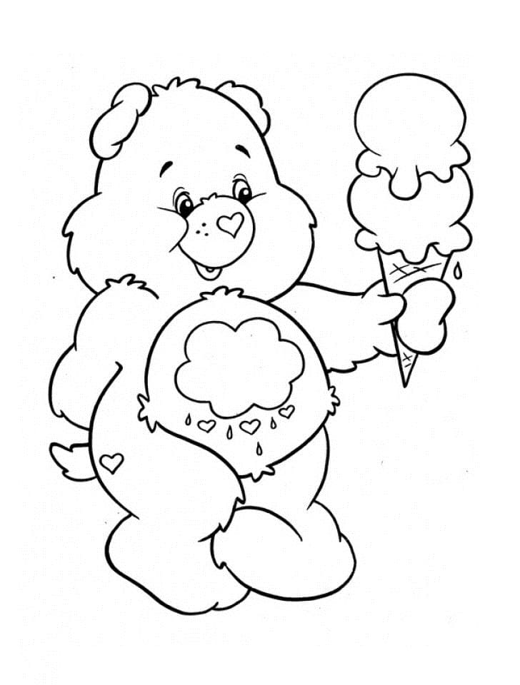 Desenho de Ursinhos Carinhosos Atividade para Imprimir e Colorir