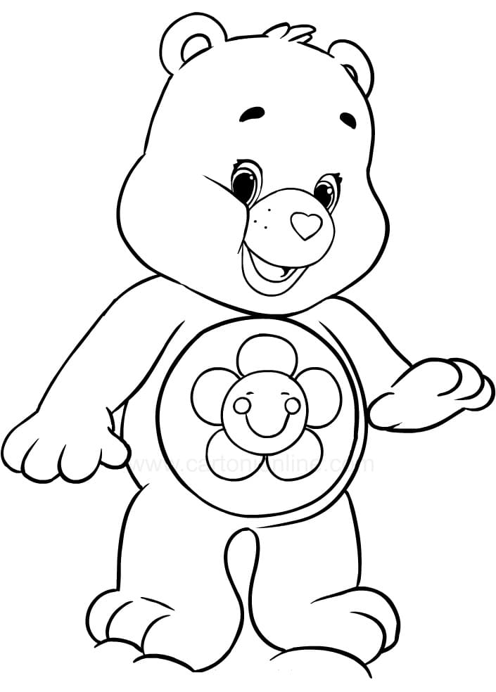 Desenho de Ursinhos Carinhosos Foto para Colorir com Tinta Guache Pdf