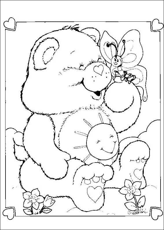Desenho de Ursinhos Carinhosos Ilustração para Colorir com Giz de Cera