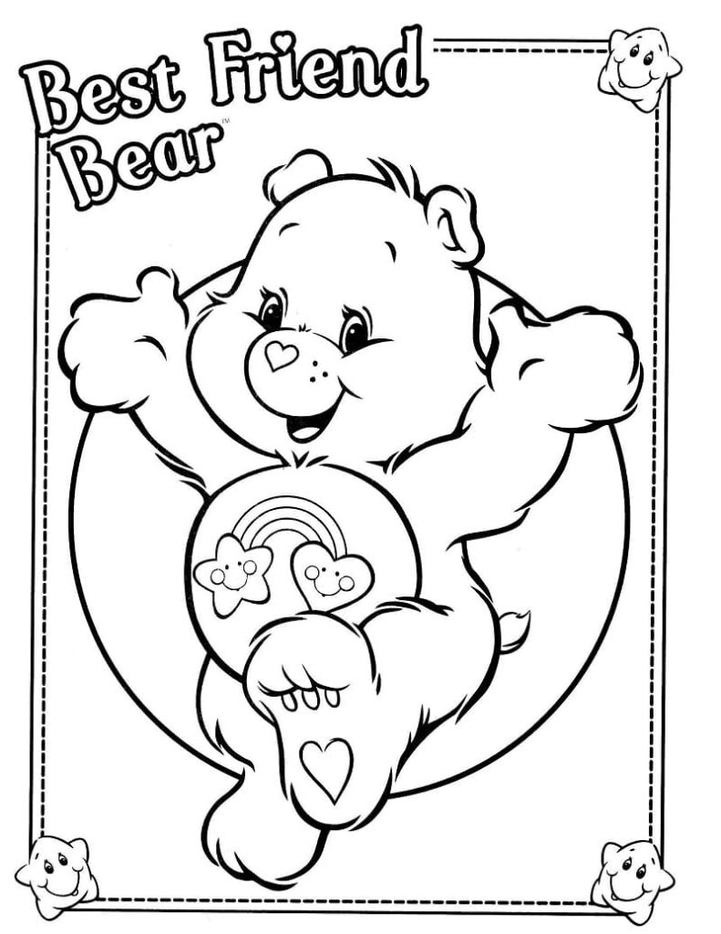 Desenho de Ursinhos Carinhosos Imagens para Colorir com Lápis de Cor