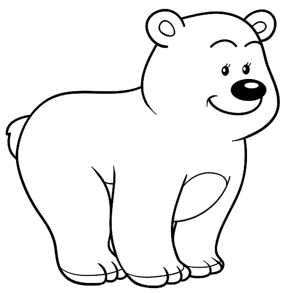 Desenho de um Urso Feliz para Colorir