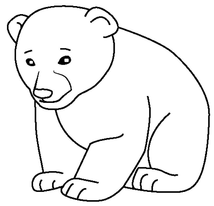 Desenho de um Urso Simples para Colorir