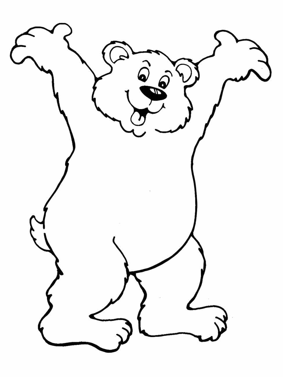 Desenho de um Urso de Desenho Animado para Colorir