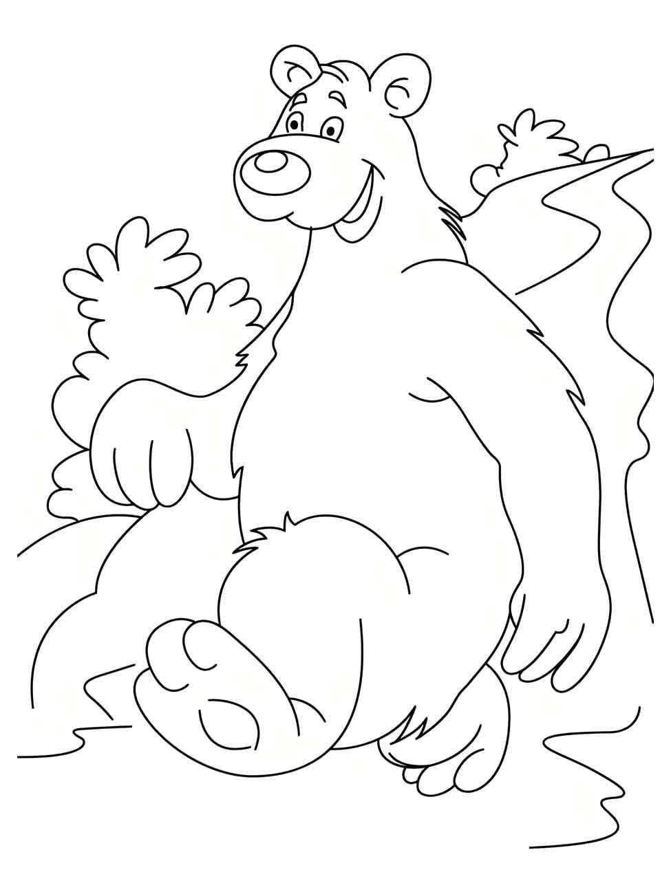 Desenho de Urso Engraçado para Colorir