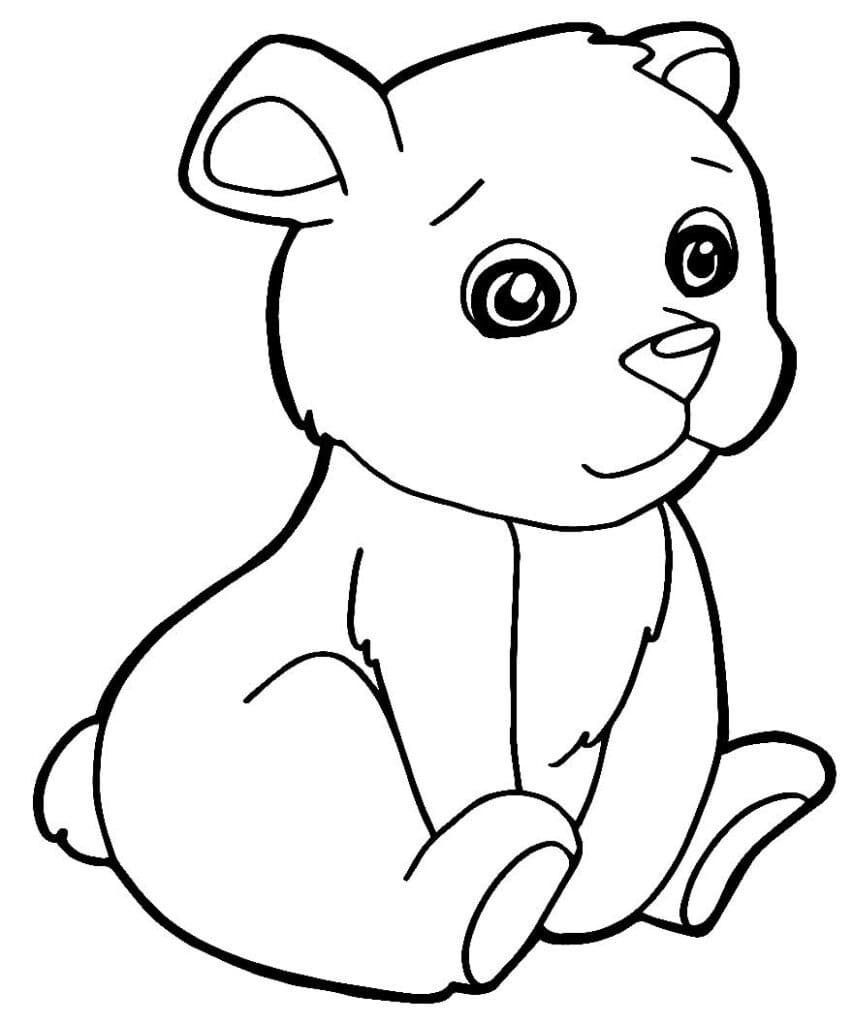 Desenho de Urso Feliz para Colorir