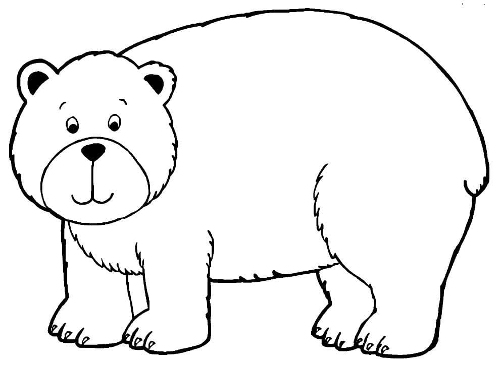 Desenho de Urso Muito Feliz para Colorir