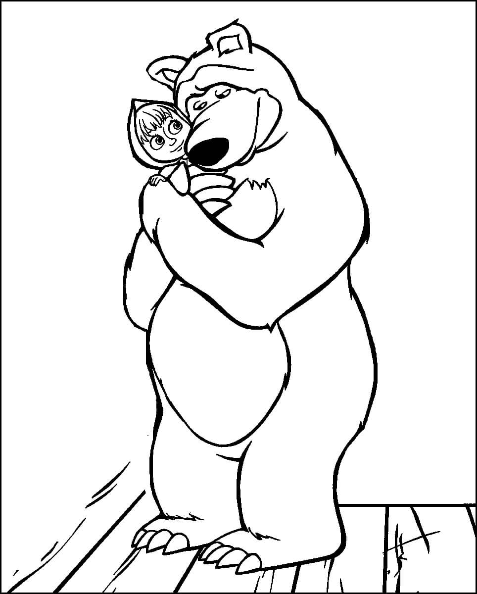 Desenho de Urso para Colorir com Lápis de Cor