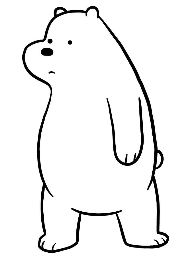 Desenho de Urso para Colorir com Tinta Guache Download
