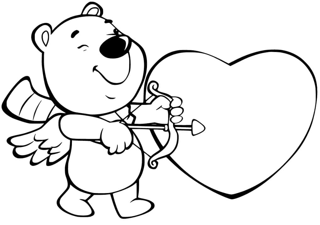Desenho Urso Cúpido para Colorir