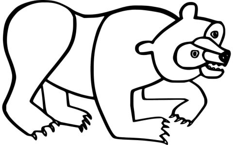 Desenho Urso Pardo engraçado para Colorir