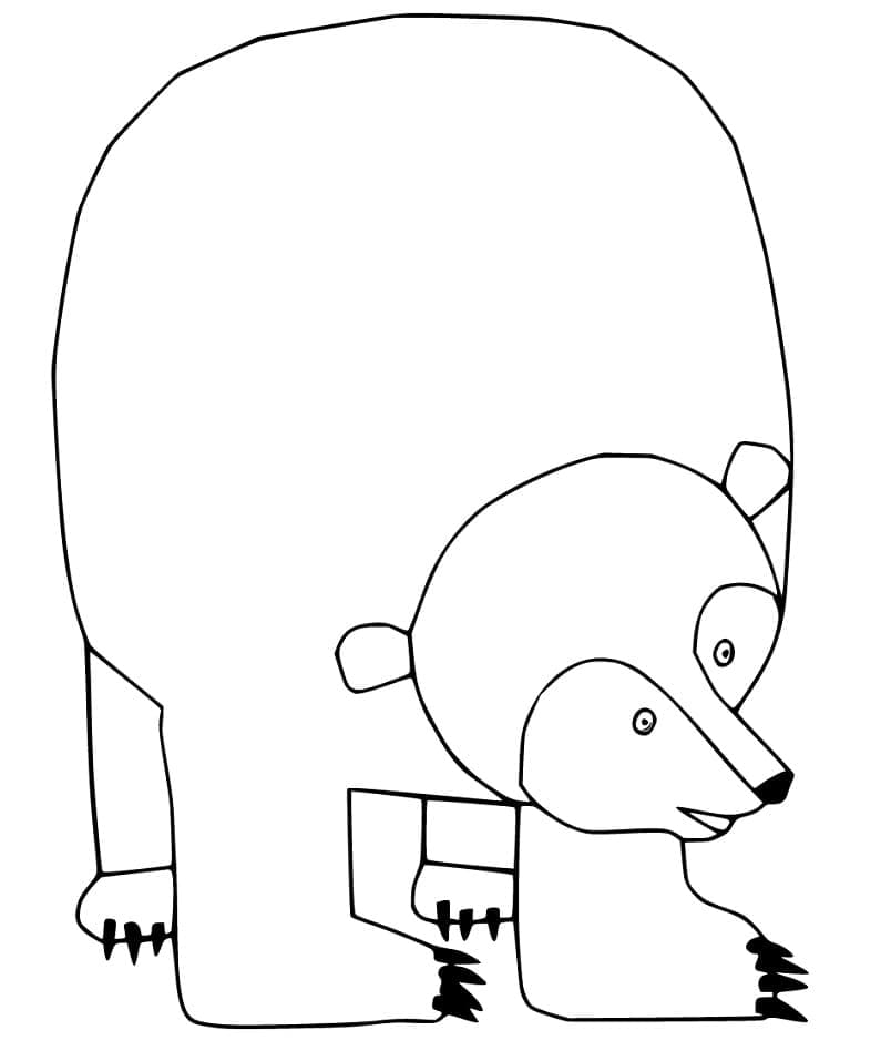 Desenho Urso Pardo Fácil para Colorir