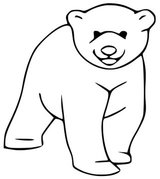 Desenho Urso Pardo Feliz para Colorir