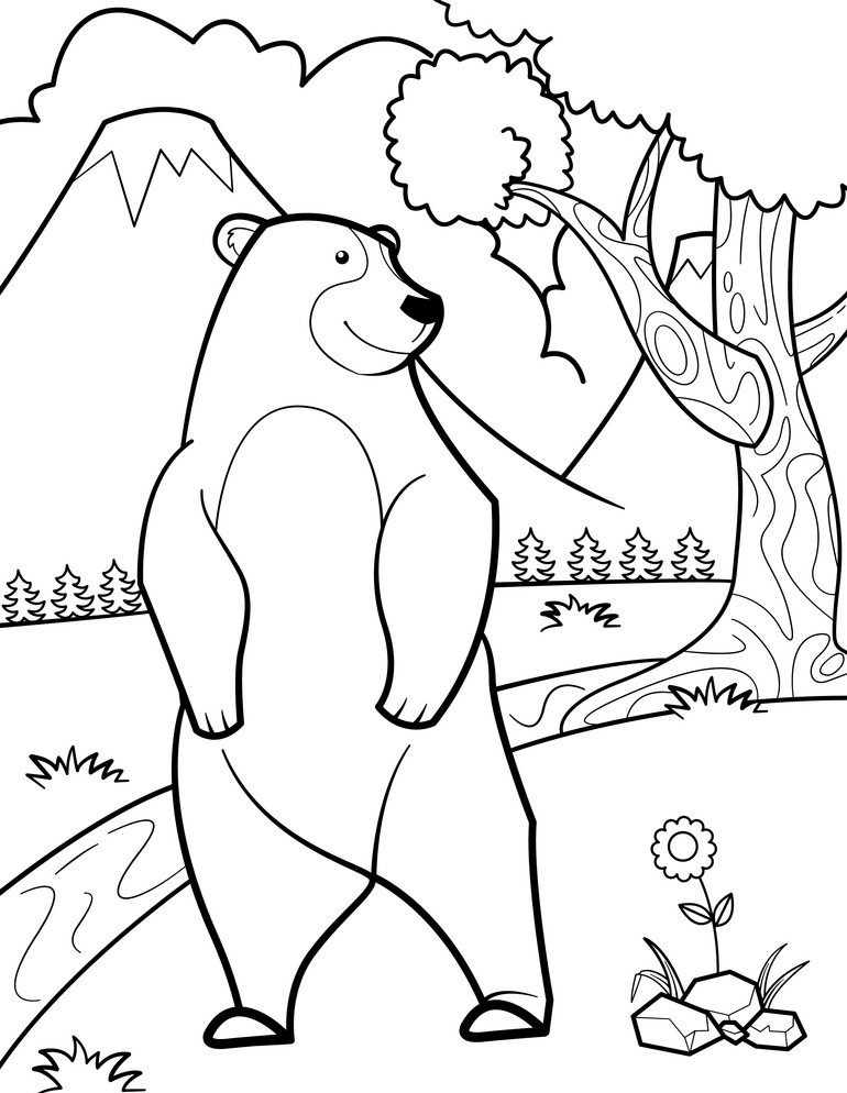 Desenho Urso Selvagem para Colorir