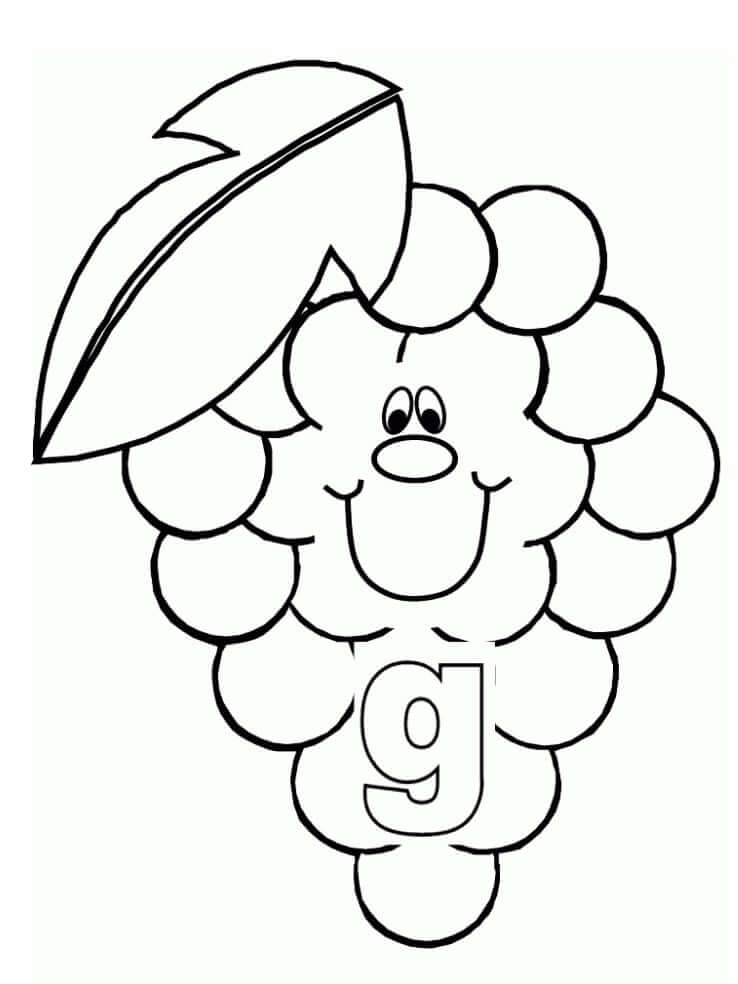 Desenho de Uva Download Pdf para Imprimir
