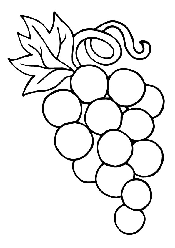 Desenho de Uva Pdf para Colorir