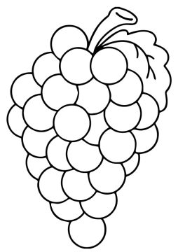 Desenho Pdf Cacho de Uva Imprimível para Colorir