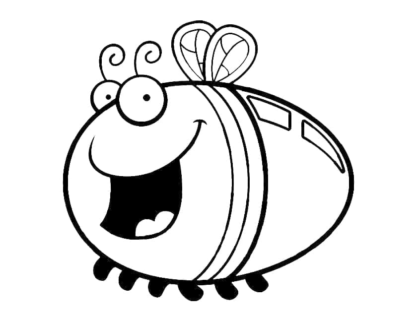 Desenho de um Vagalume Animado para Colorir