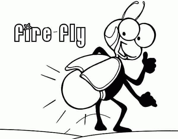 Desenho de um Vagalume Engraçado para Colorir