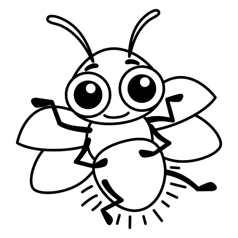 Desenho de um Vagalume Feliz para Colorir