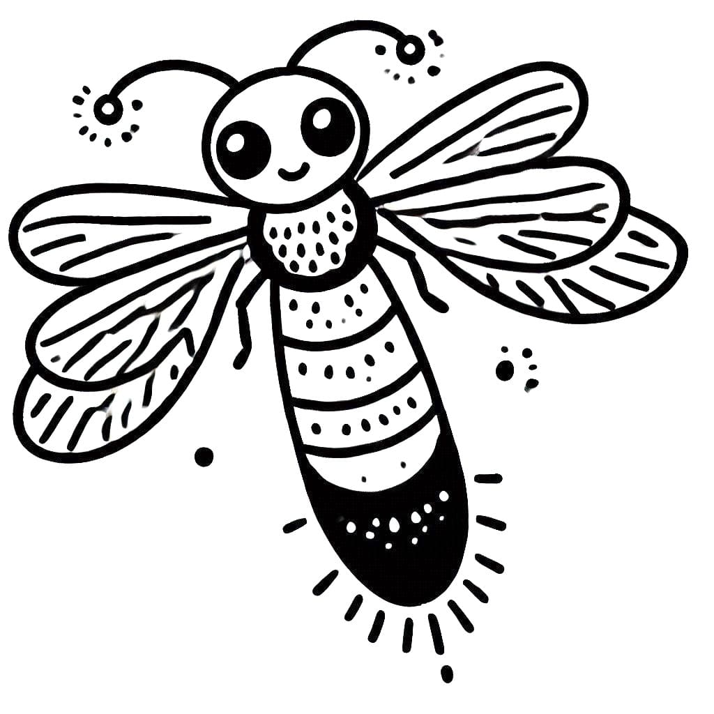 Desenho de um Vagalume Fofo para Colorir