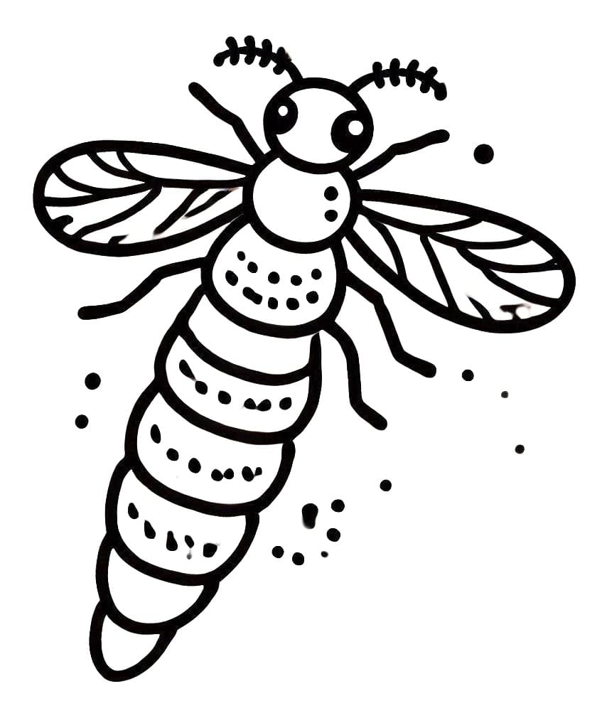 Desenho de um Vagalume Muito Fofo para Colorir