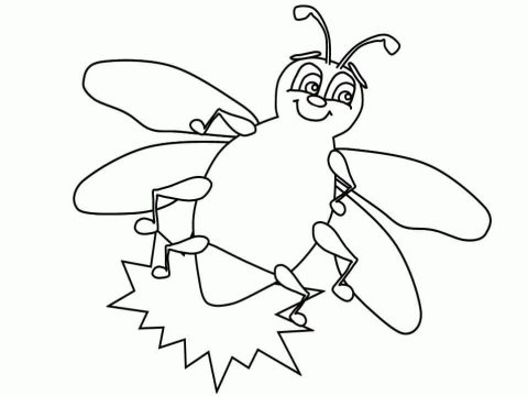 Desenho de Vagalume Sorridente para Colorir