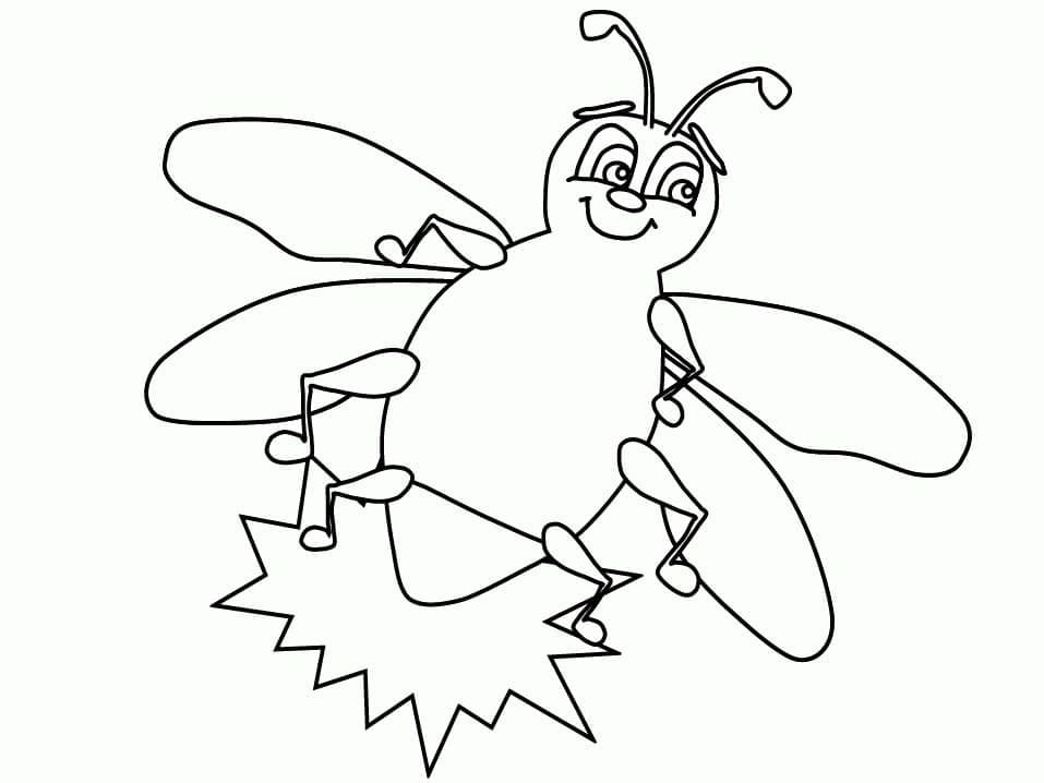Desenho de Vagalume Sorridente para Colorir