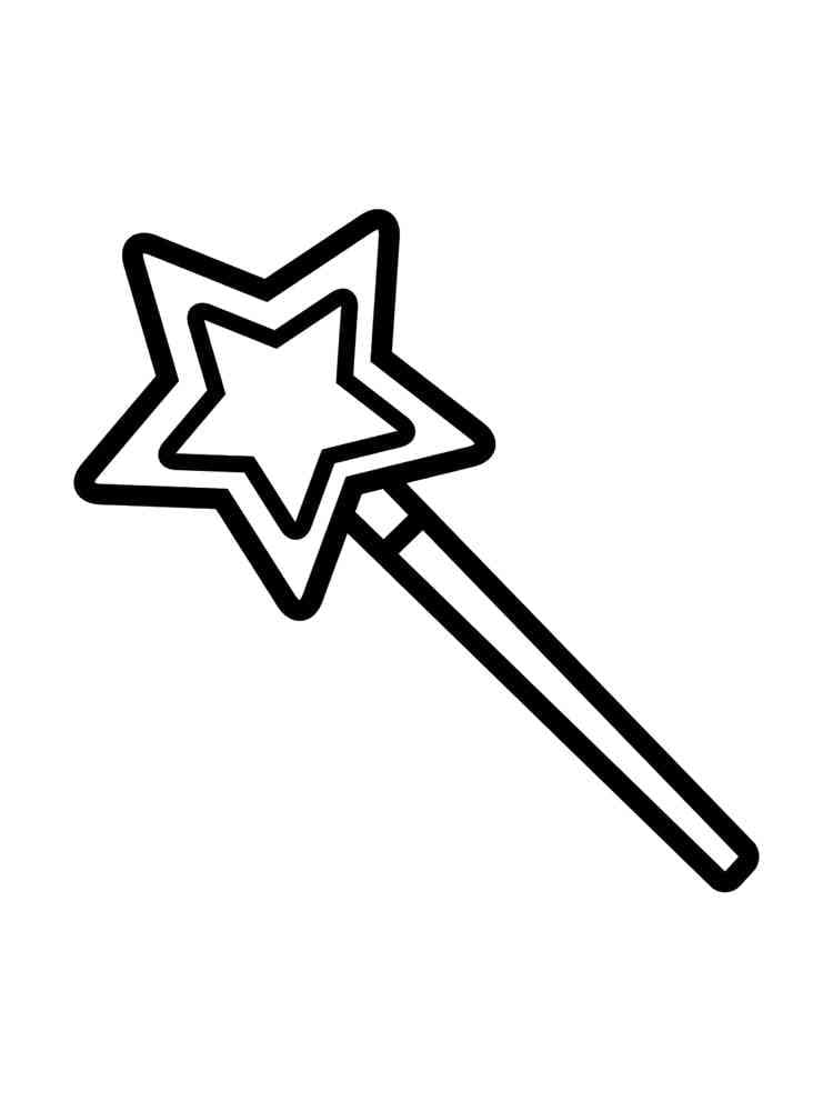Desenho de Varinha Mágica Fácil para Colorir
