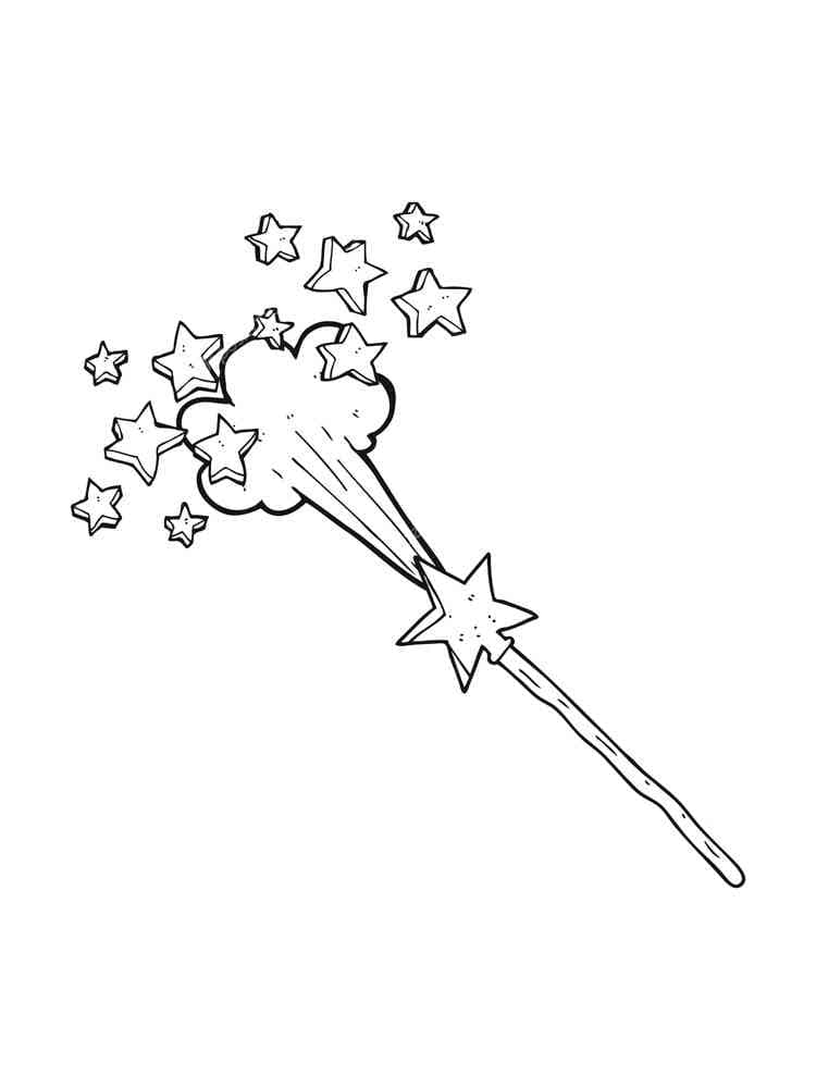 Desenho de Varinha Mágica Fantástica para Colorir