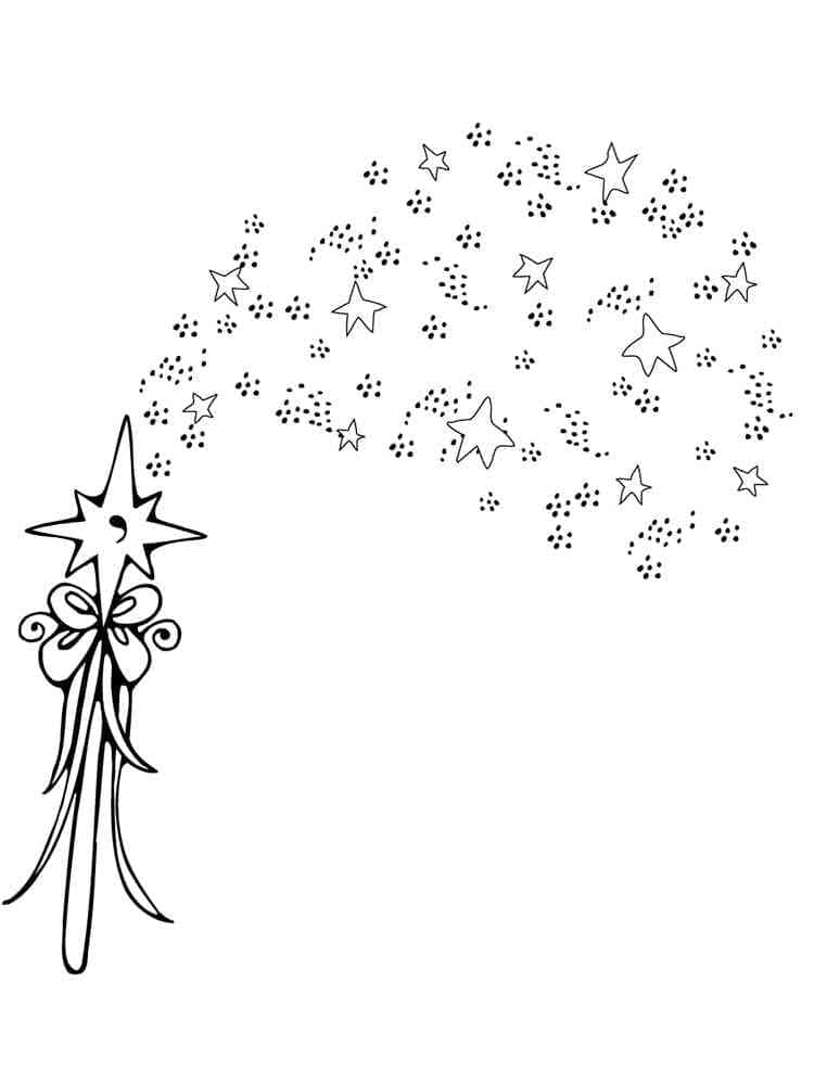 Desenho de Varinha Mágica Grátis para Colorir