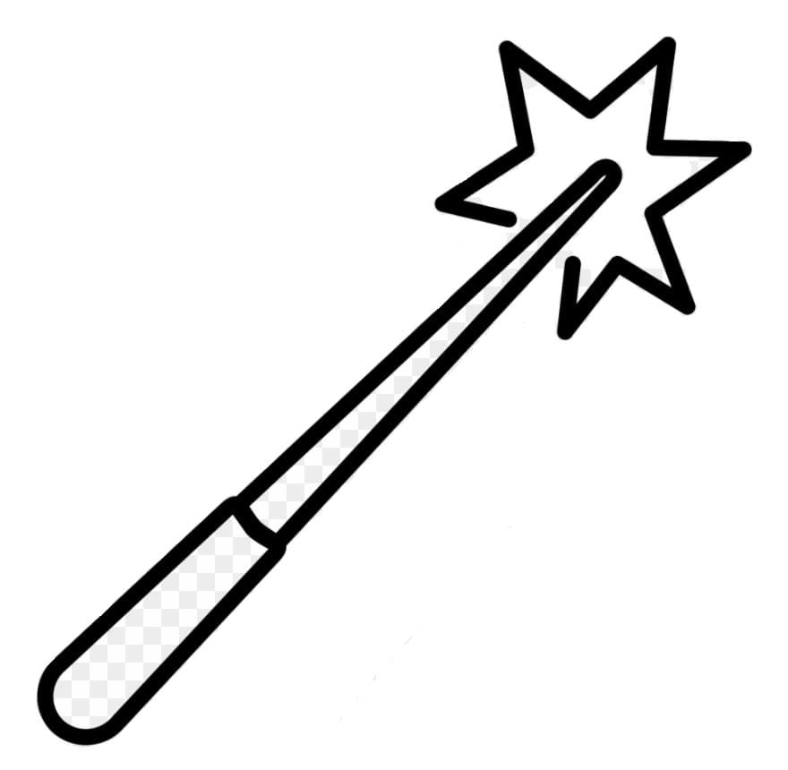 Desenho de Varinha Mágica Grátis para Crianças para Colorir