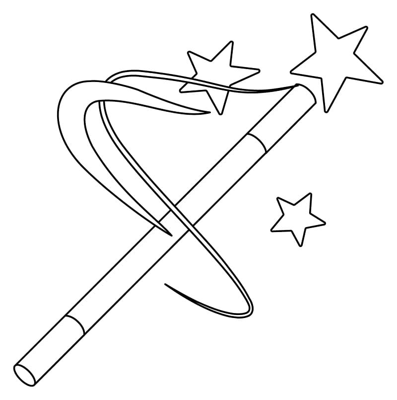 Desenho de Varinha Mágica Incrível para Colorir