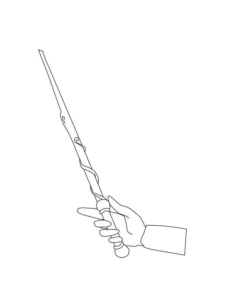 Desenho de Varinha Mágica na Mão para Colorir