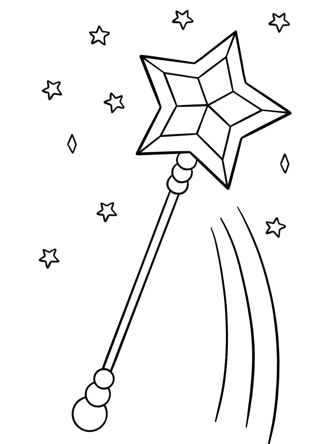 Desenho de Varinha Mágica para Crianças para Colorir